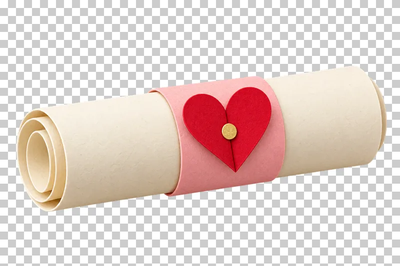 A rolled paper note held by a paper band.