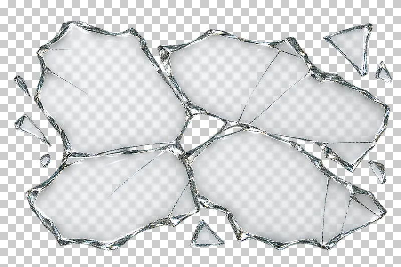 Clear broken glass: a whole field divided into a few large irregular polygons, without a dominant radial center.