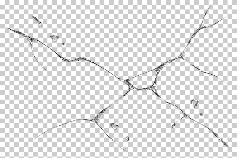 Clear broken glass: a sparse field of delicate irregular fissures with little crushed glass and no impact rosette.