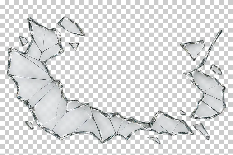 Clear broken glass: a broad asymmetric opening bounded by large missing sections and a low broken perimeter.
