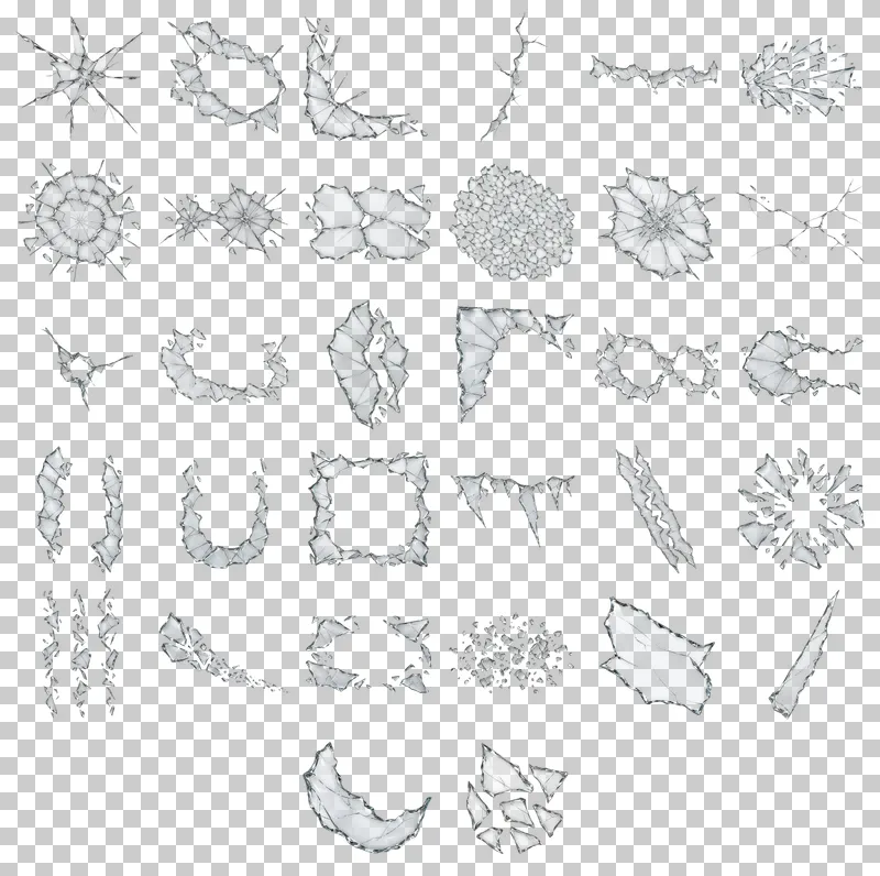Broken Glass Overlays PNG Collection: all 32 elements in one grid