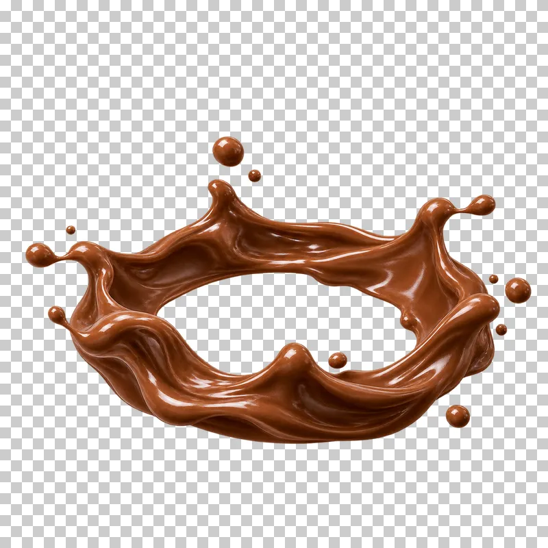 A low elliptical chocolate impact crown with an open center and rounded peaks.