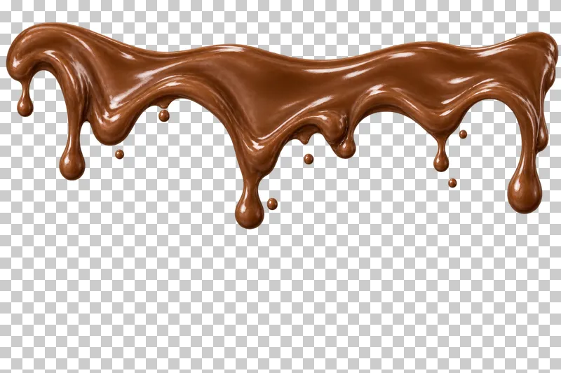 A broad chocolate border with an irregular lower edge and unequal hanging drips.