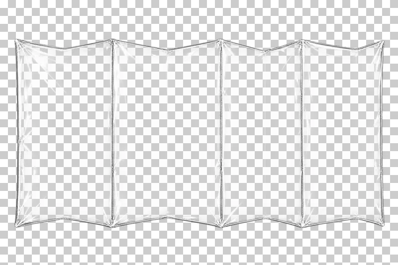 A clear film sheet opened into broad accordion-folded panels.