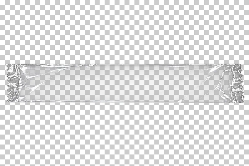 A clear office-tape strip with finely serrated ends and subtle adhesive texture.