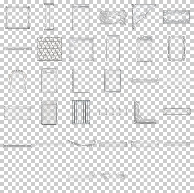 Plastic Wrap and Packaging Overlays PNG Collection: all 32 elements in one grid