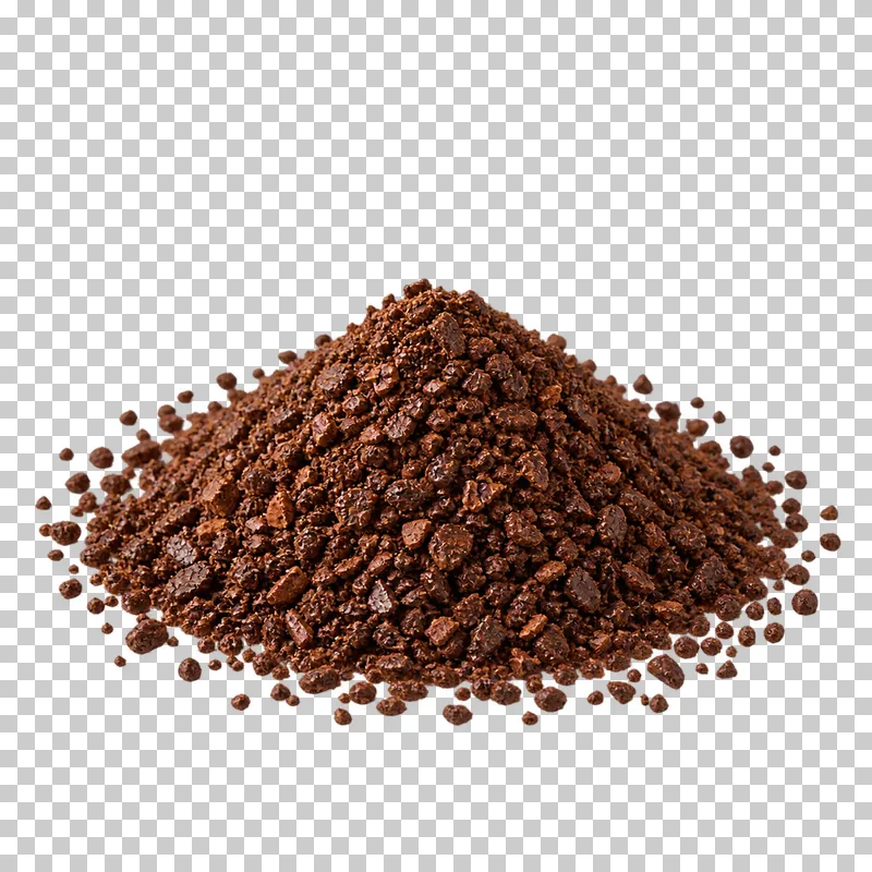 A mound of coarsely ground coffee with large irregular particles.