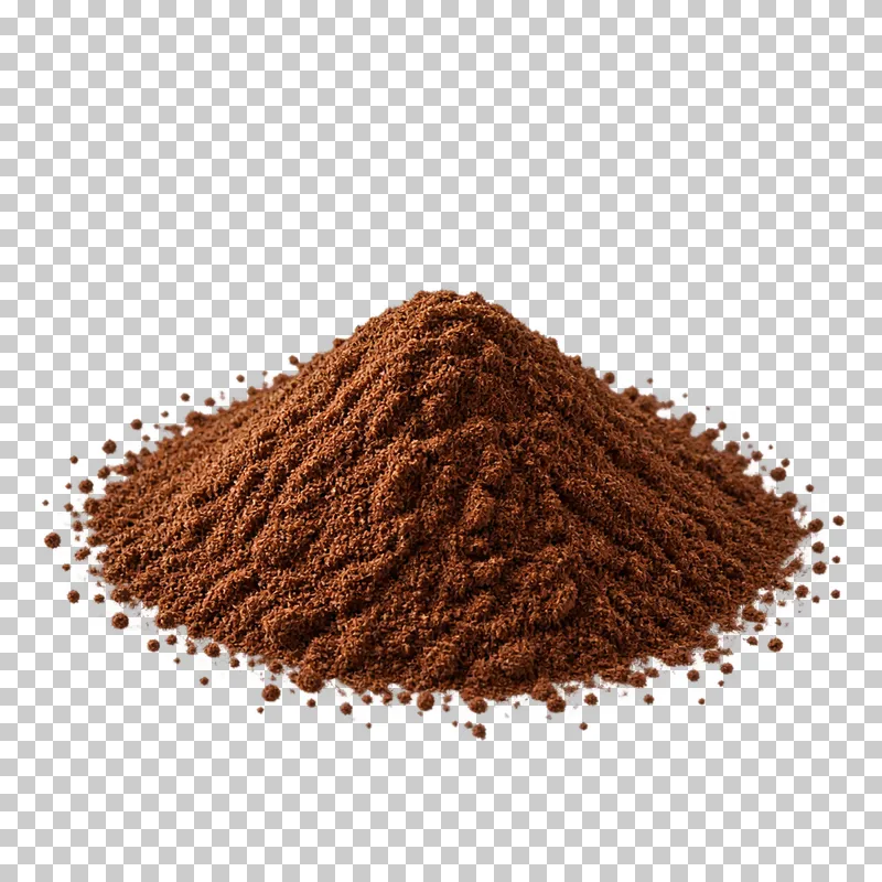 A mound of finely ground espresso coffee with a soft fine texture.