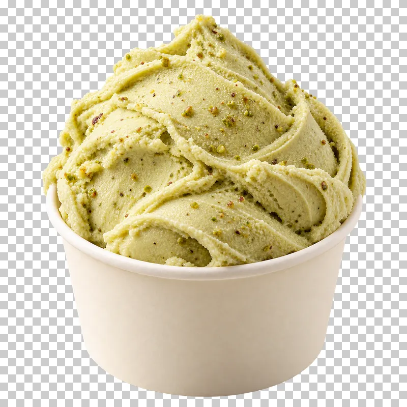 Gelato served in a plain paper cup.