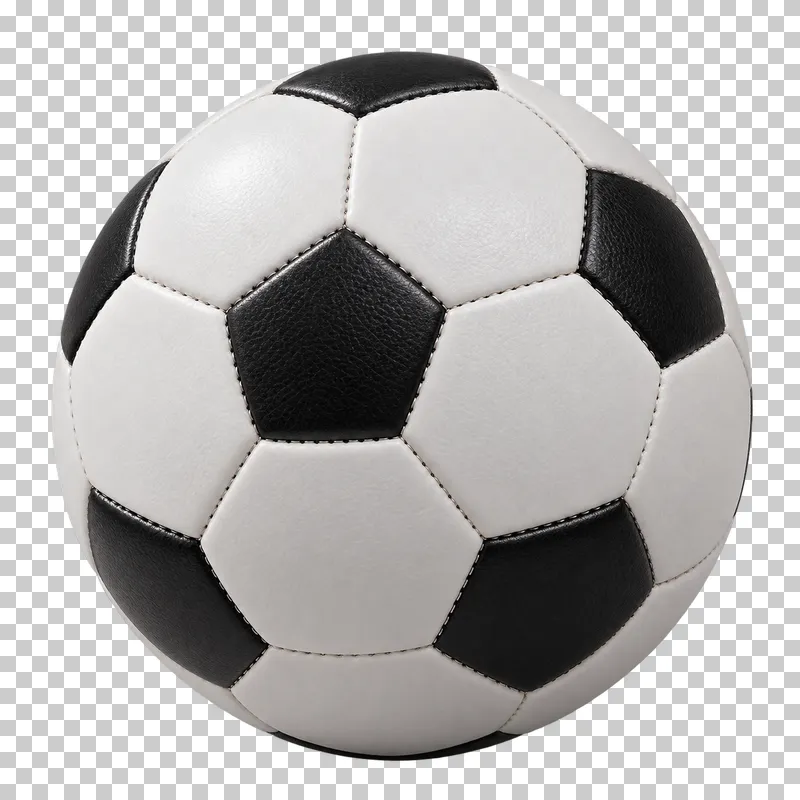 A soccer ball with black and white panels.