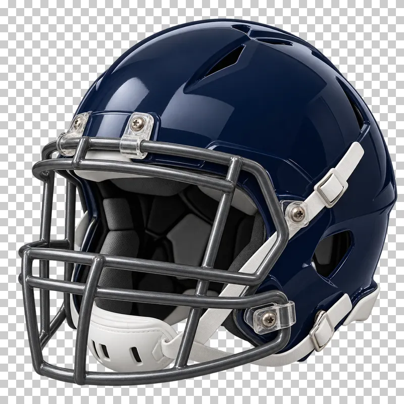 An American football helmet with a face mask.