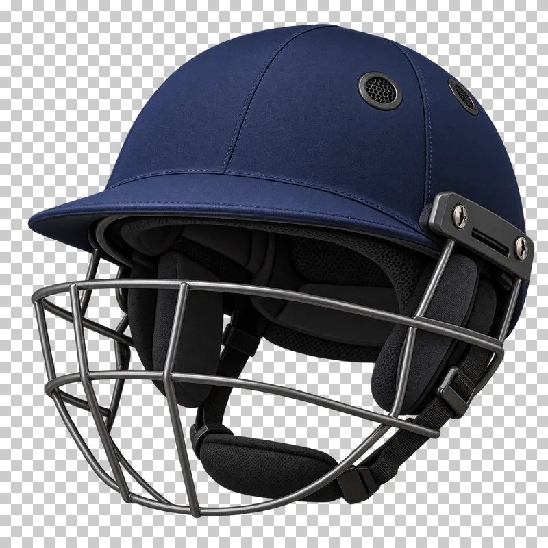 A cricket helmet with a metal face guard.