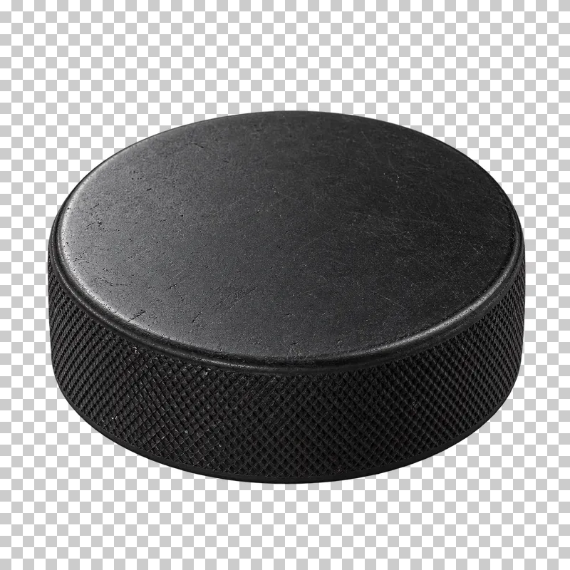A black ice hockey puck.