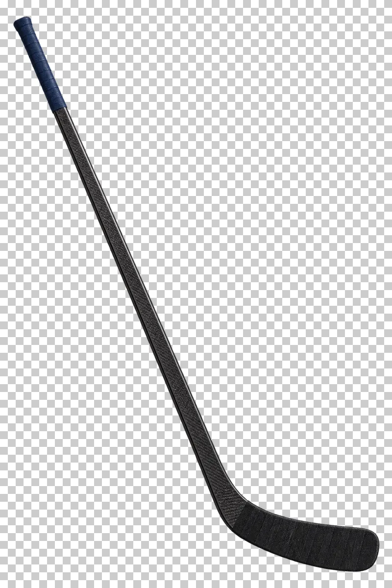 An ice hockey stick with an angled blade.