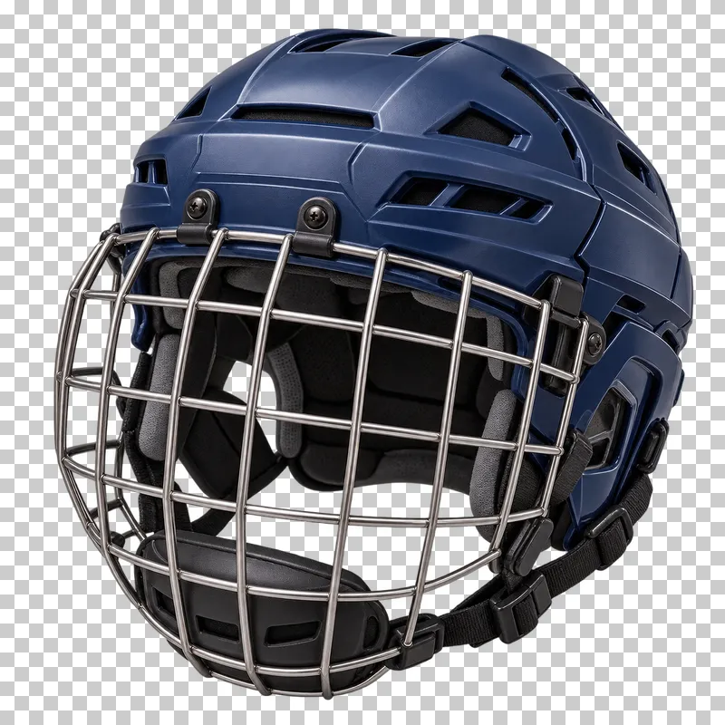 An ice hockey helmet with a full face cage.