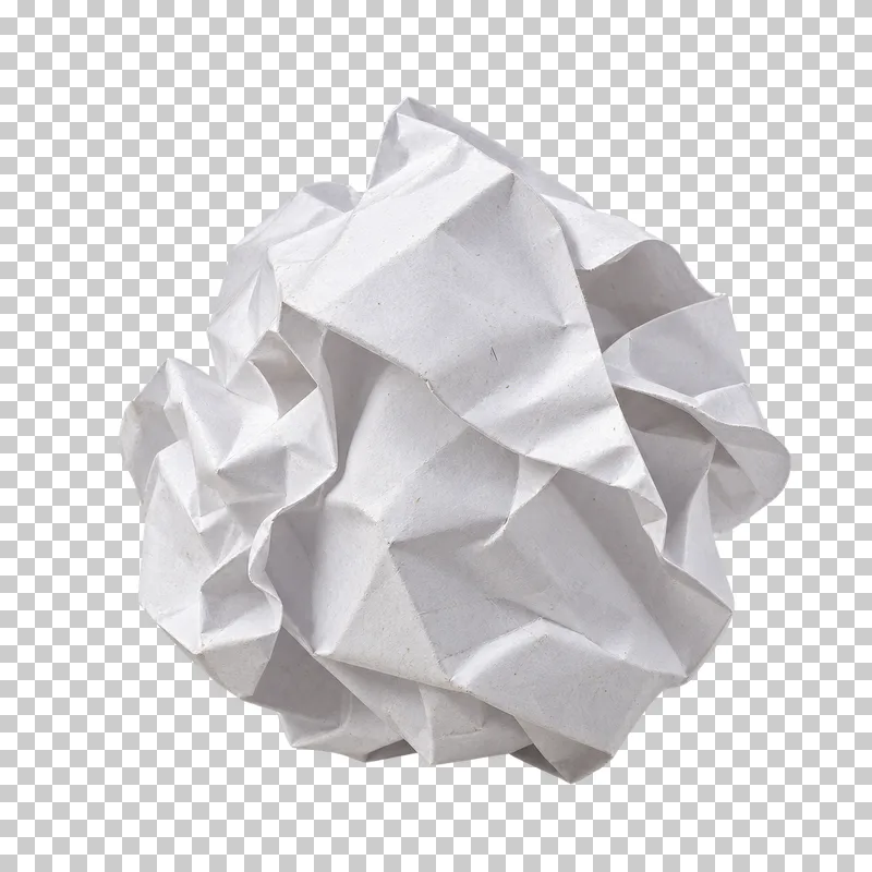 Crumpled office-paper ball.