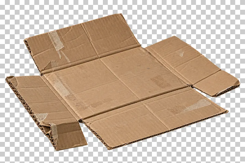 Flattened corrugated delivery box.