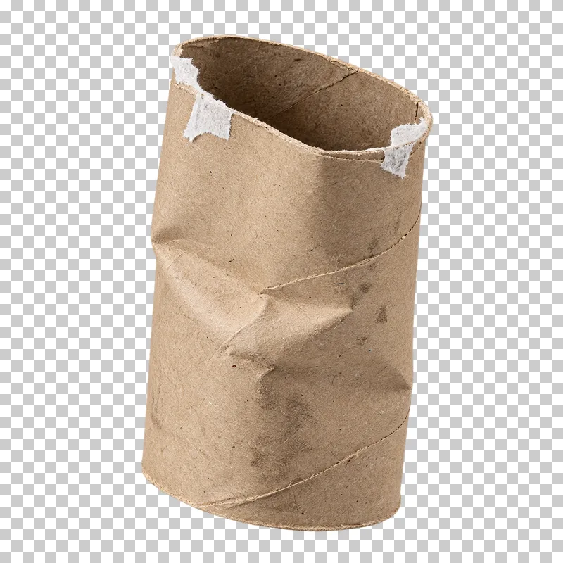 Empty short toilet-paper core.