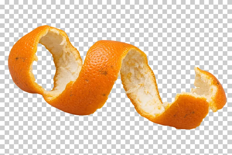 Curled orange peel.