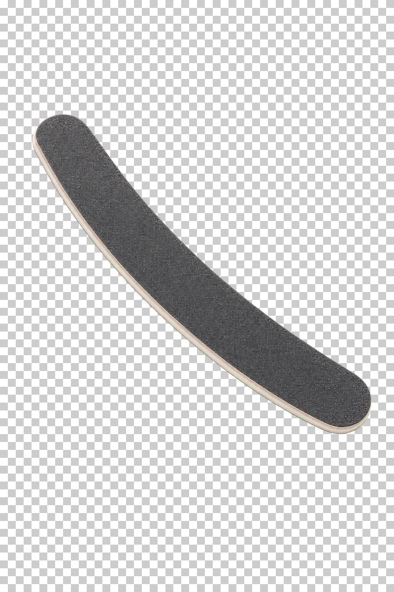 A curved graphite abrasive emery board with a pale edge.