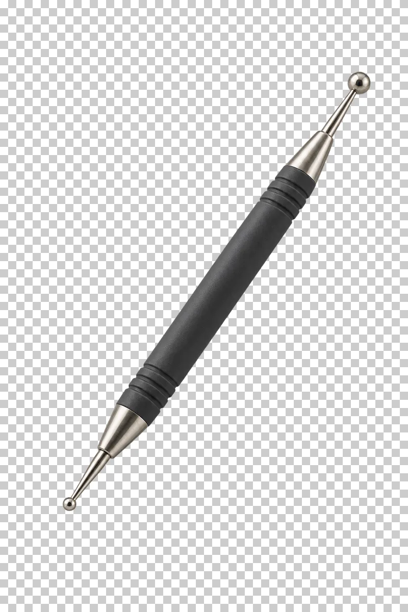 A graphite double-ended nail-art dotting tool with two steel ball tips.