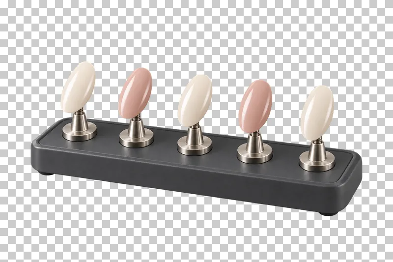 Five magnetic nail-tip display stands on a graphite base.