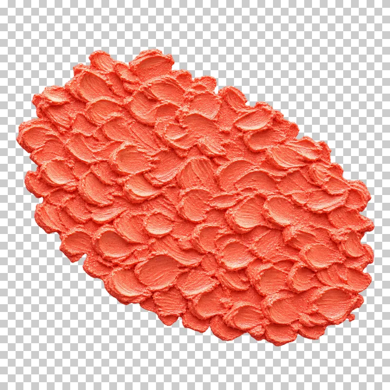 An oval coral patch has many small overlapping raised dabs and an uneven outer edge.