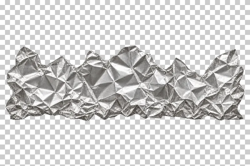 An irregular silver foil border crushed into a ruffled ridge.