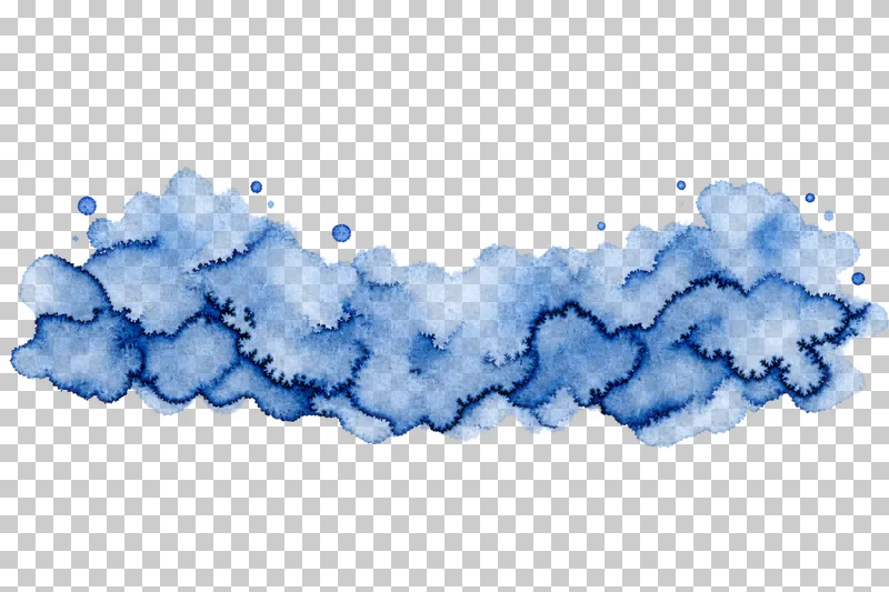 A indigo watercolor low pooled border with uneven translucent pigment and drying edges.