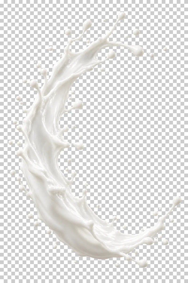 An upright crescent-shaped milk arc with a clear open side.