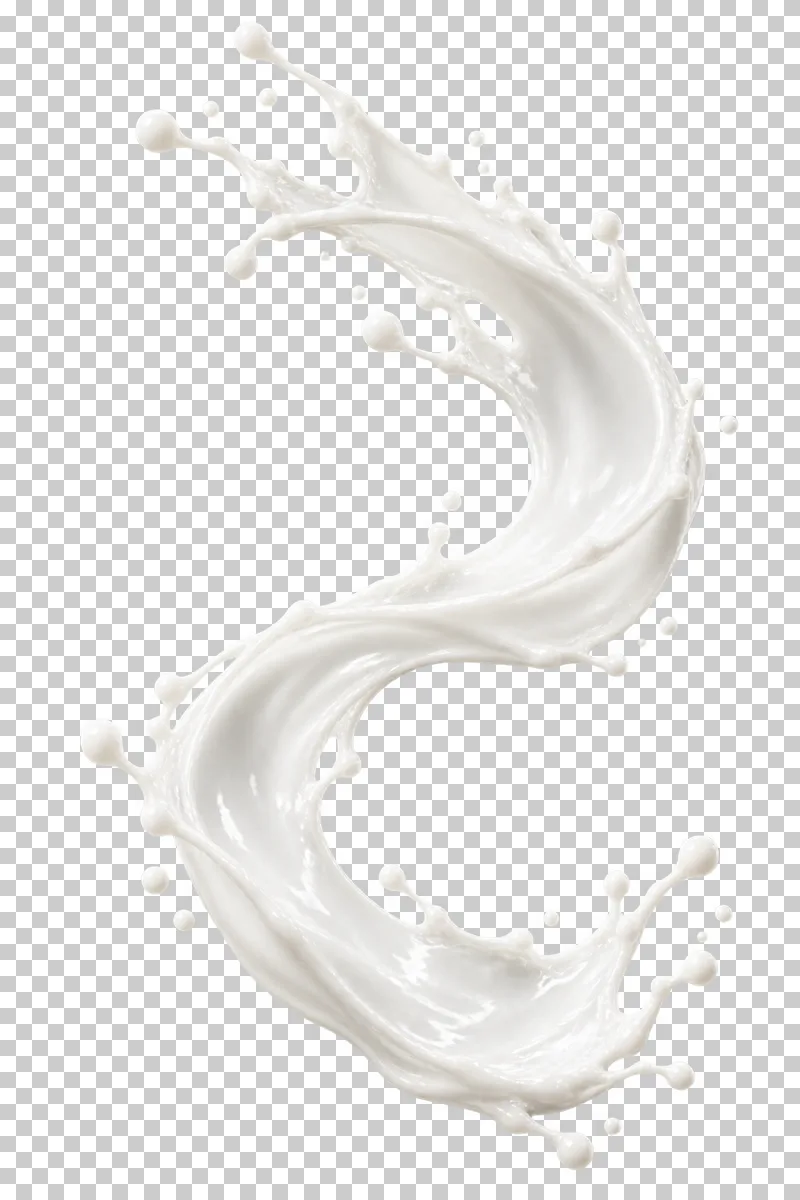 An S-shaped white milk ribbon with alternating curves.