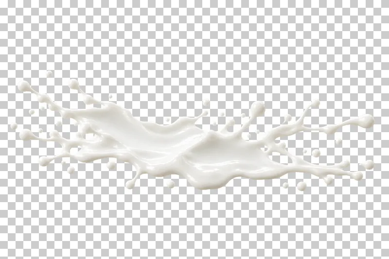 A long low milk spill with narrow runnels extending to either side.