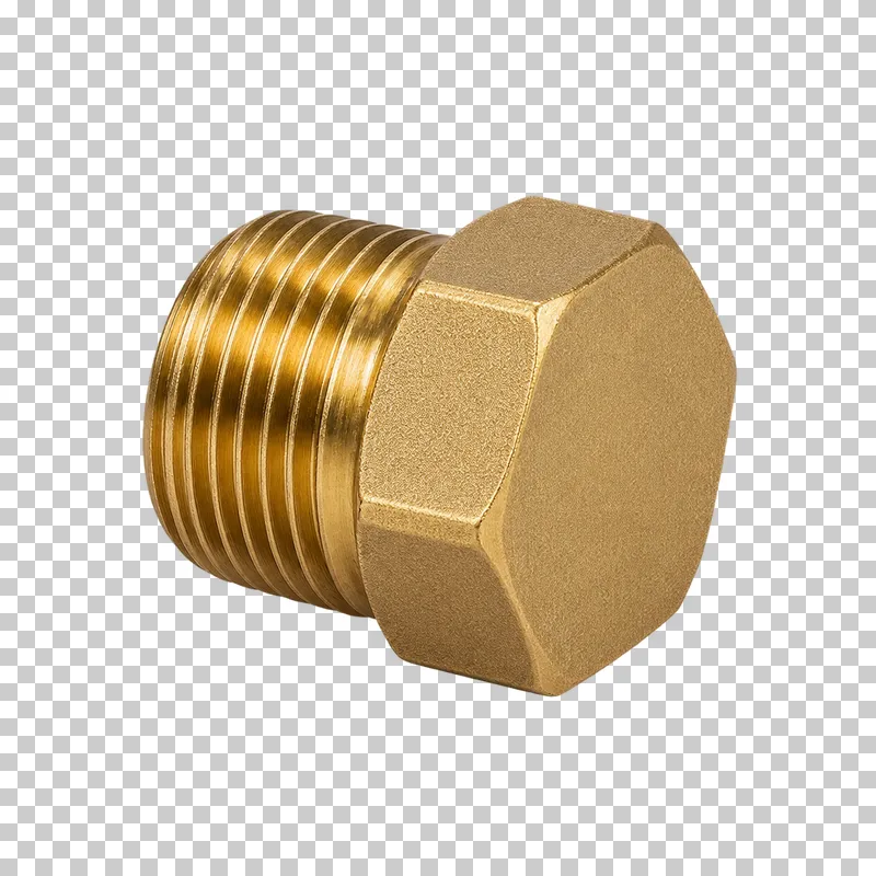 A brass male-threaded blanking plug with a solid hexagonal head and closed end.