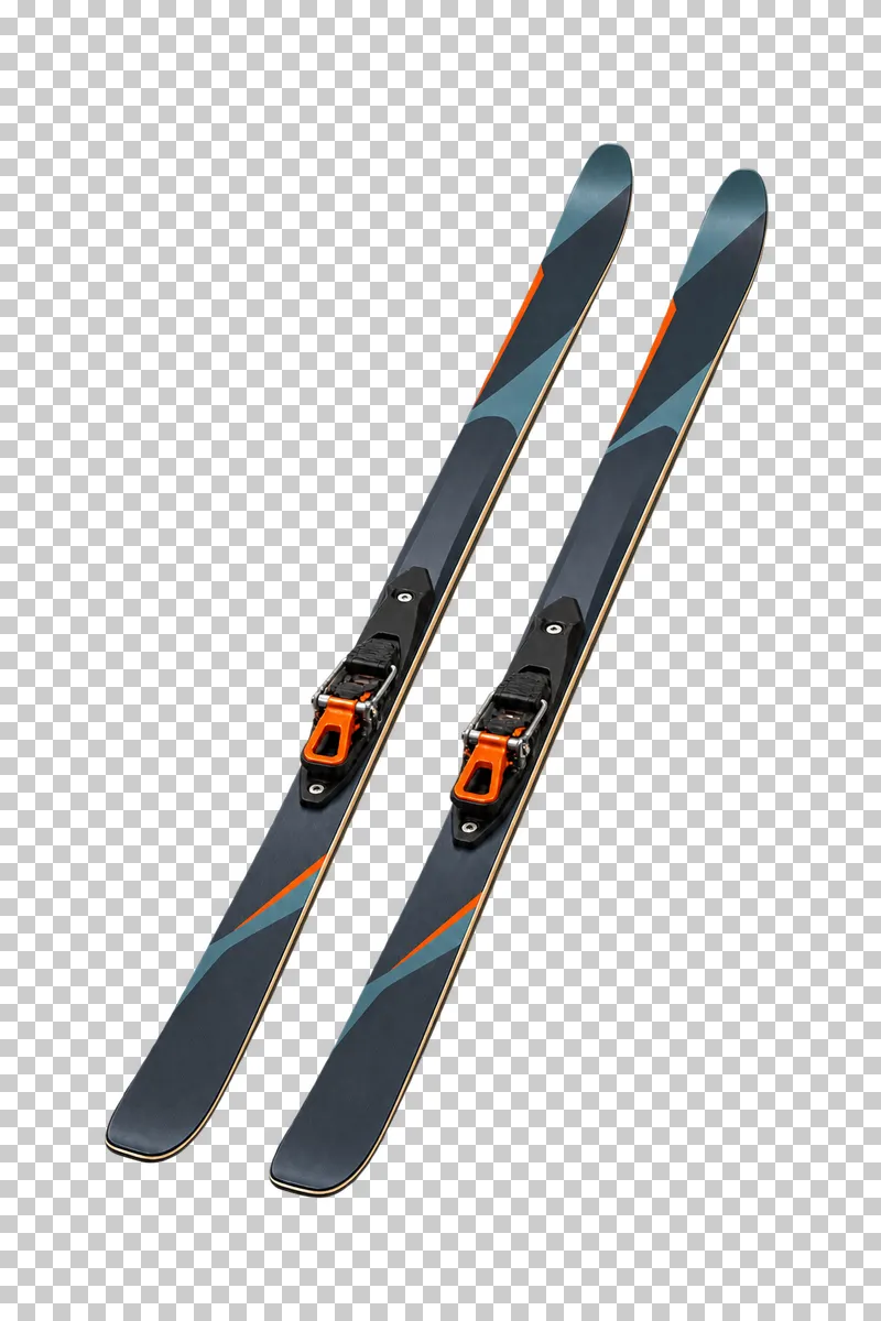 Two slender straight Nordic skis with compact toe-only binding mechanisms and plainly free heel areas. No alpine rear heel units.