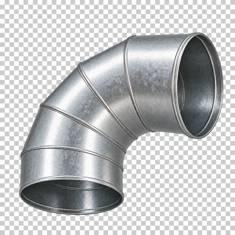 Segmented circular 90-degree duct elbow.
