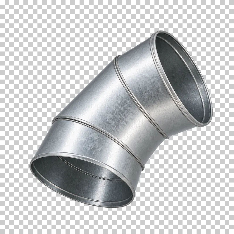 Circular 45-degree duct elbow.