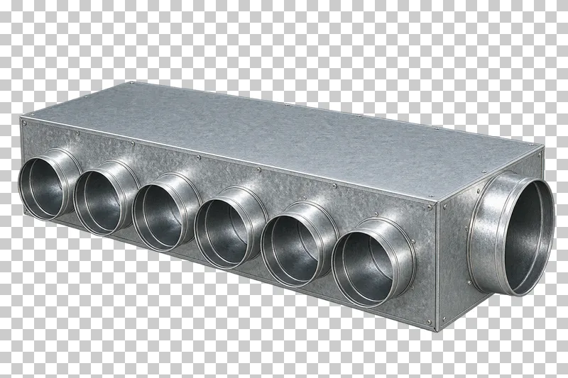 Six-port radial air-distribution box.