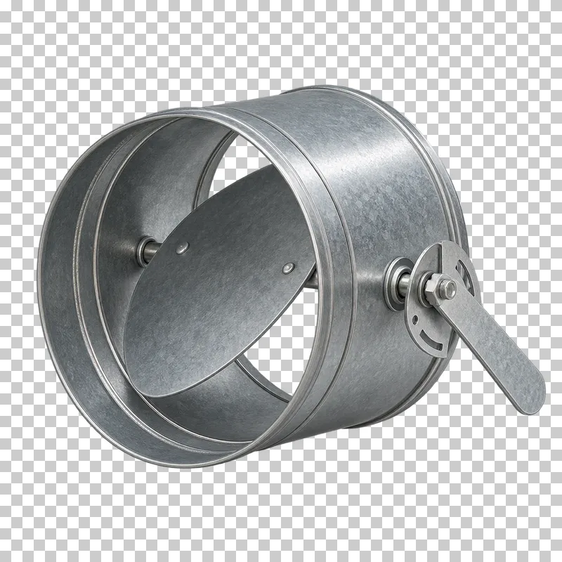 Manual circular butterfly balancing damper.