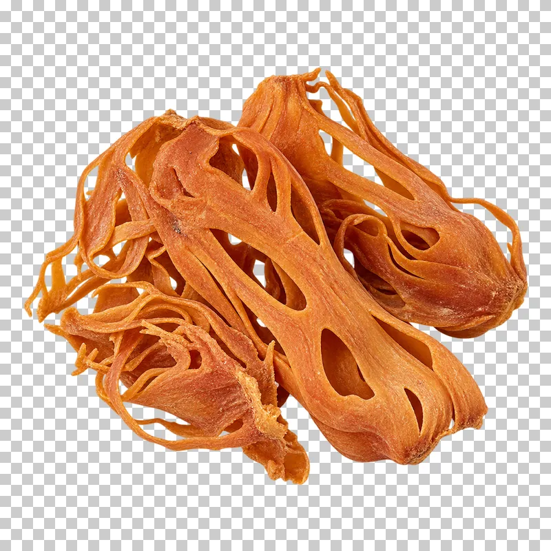 Dried mace blades with natural dry texture, isolated on a transparent background.