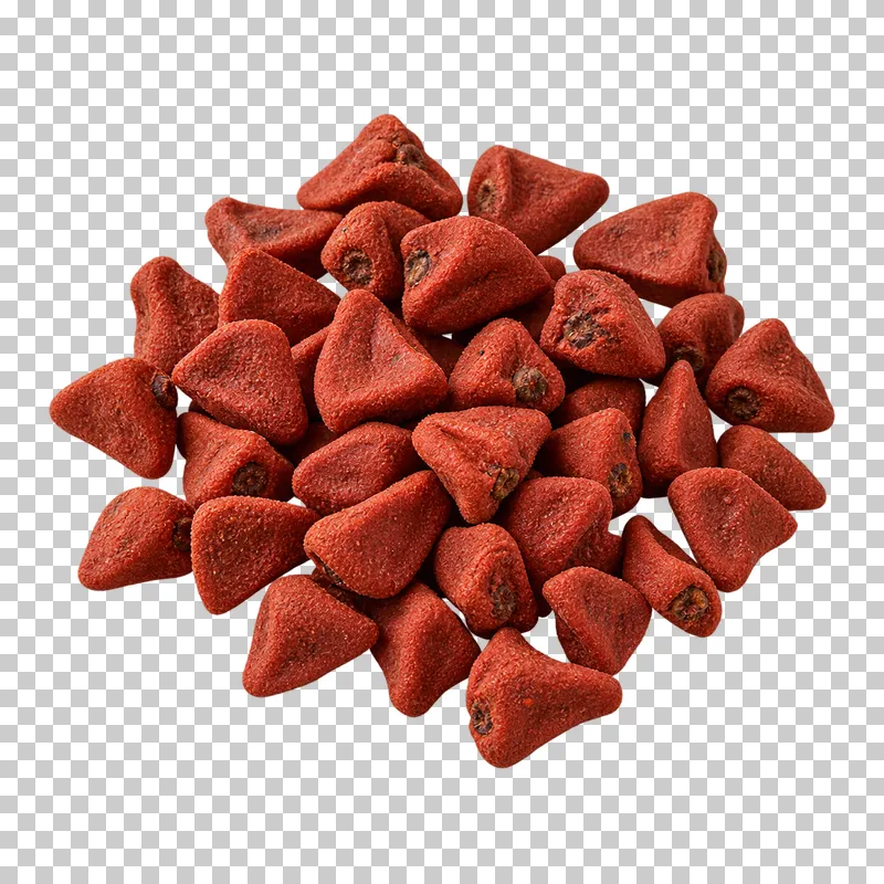 Annatto seeds with natural dry texture, isolated on a transparent background.
