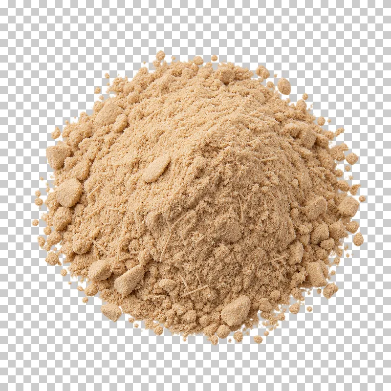 Amchur powder with natural dry texture, isolated on a transparent background.