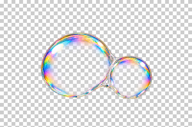 Two unequal joined soap bubbles with a curved shared wet junction.