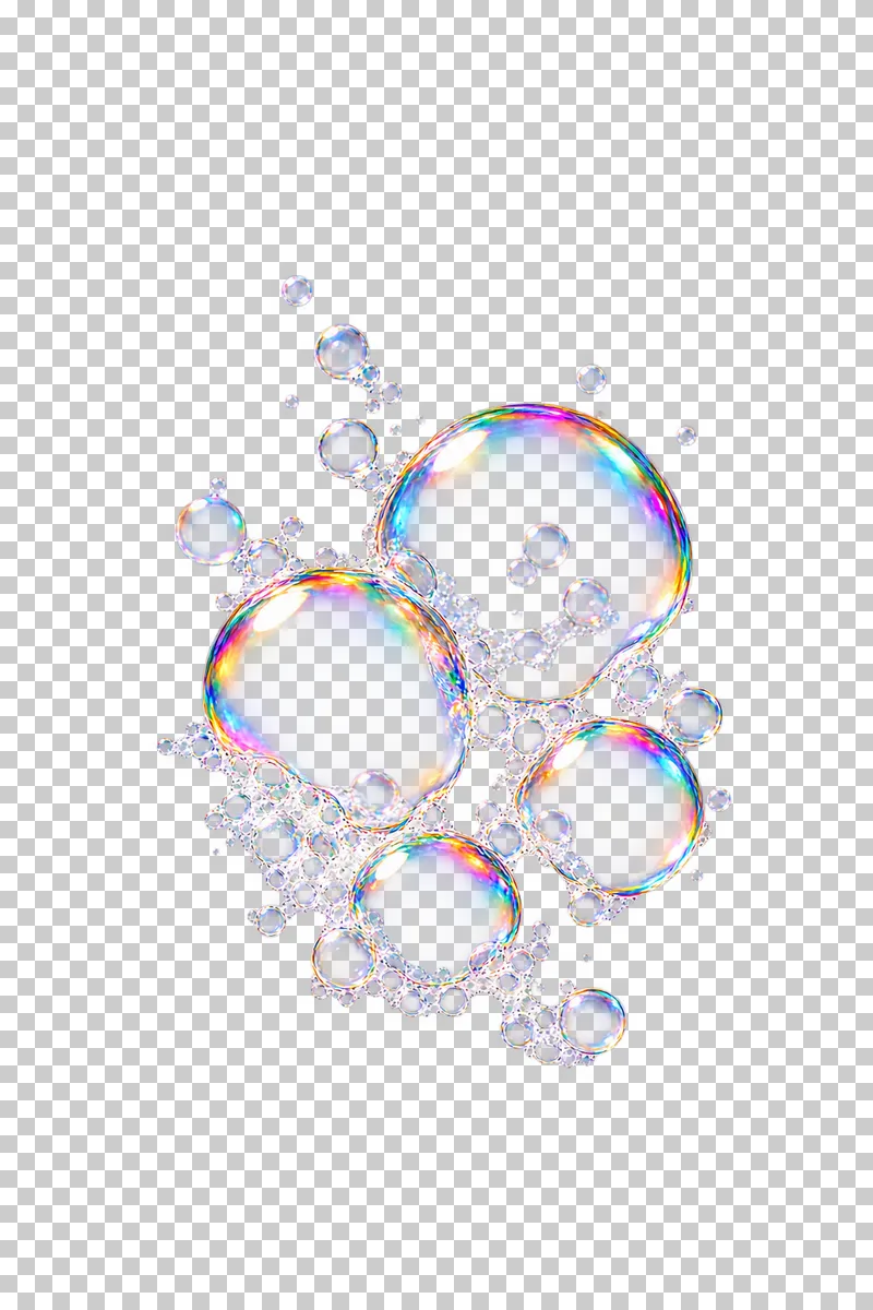 Large near soap bubbles mixed with small receding cells in a vertical field.
