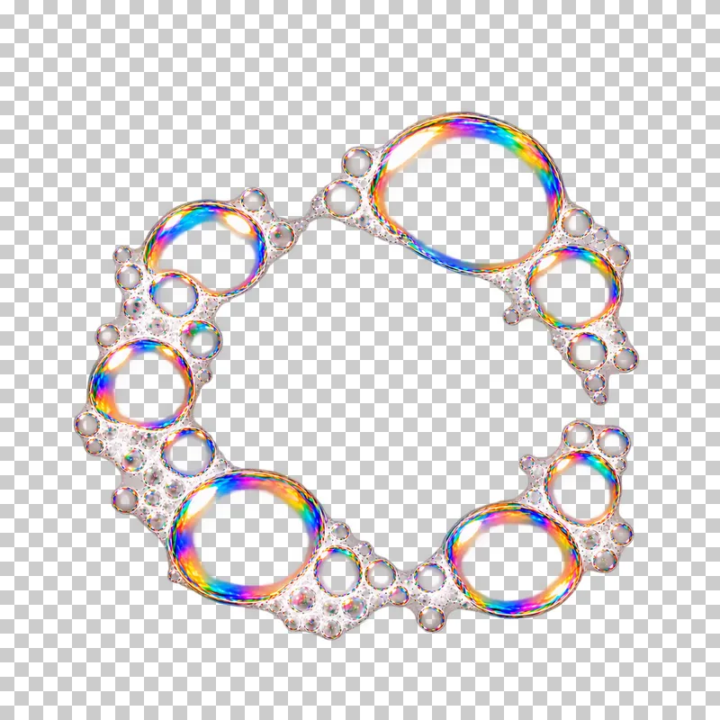 An asymmetric loose bubble surround with an open center and a gap at the right.