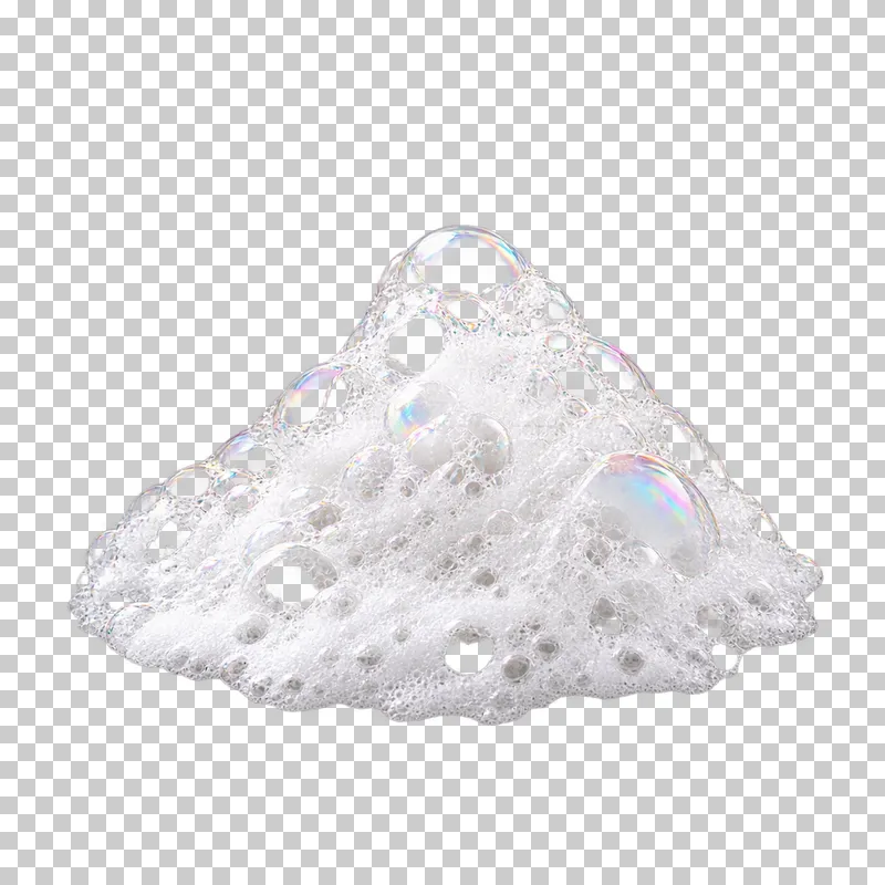 A piled white fine-cell foam mound with translucent edges and open holes.