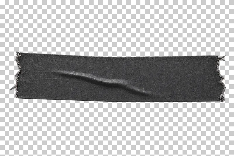 A graphite matte coated gaffer tape strip with a fine woven impression and torn ends.