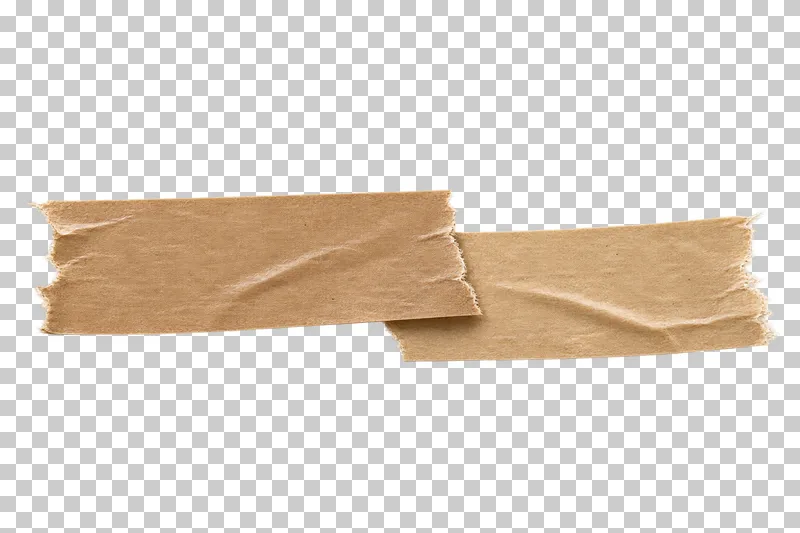 Two brown kraft tape strips joined in an offset stepped overlap.