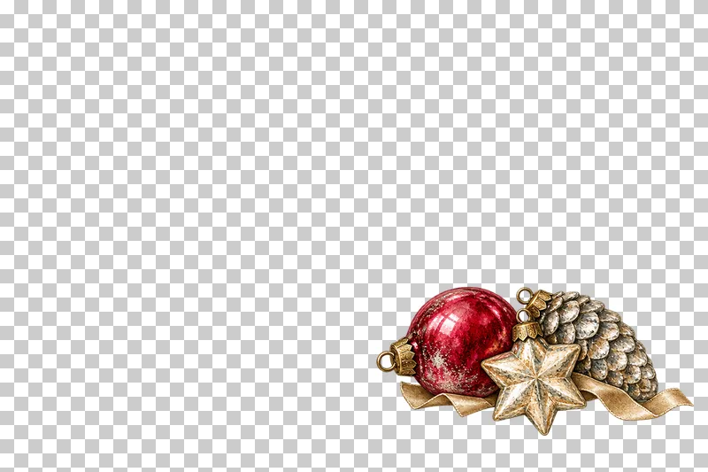 Watercolor lower-right resting ornament corner in antique silvered Christmas glass