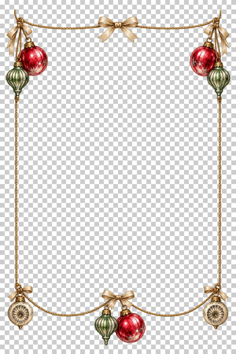 Watercolor portrait suspended ornament frame in antique silvered Christmas glass