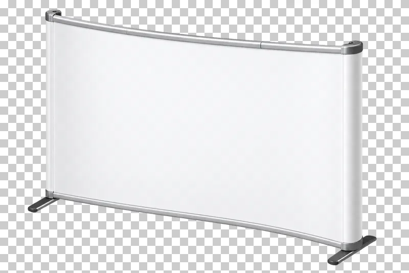 A curved blank white tension-fabric backdrop with a continuous concave face and supporting feet.